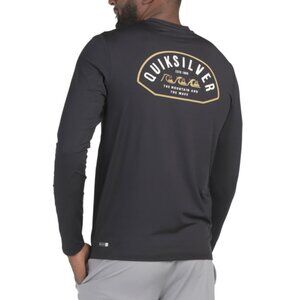 QUIKSILVER Black 50 Upf Logo Lockup Sun Tee